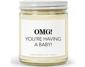 Pregnancy Candle Announcement Candle | Congratulations | Friend Gift | Pregnancy Gift | Mom to be | Gift for pregnant Couple | New Parents