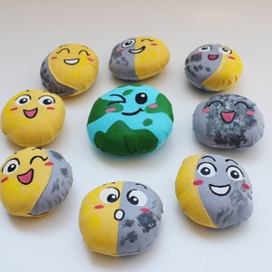 Fasi lunari, Giocattoli spaziali, Peluche lunare, Giocattoli Montessori, Fasi lunari, Giocattoli didattici, Gioco educativo, Pianeta Terra