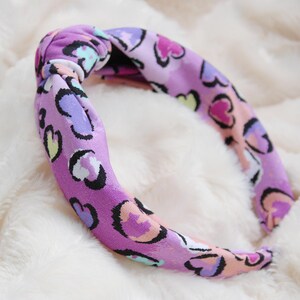 Purple headband, Cute headband, Chic hairband, Hearts headband, Knot headband, Knotted hairband, Hair accessory, Women accessory, Trendy