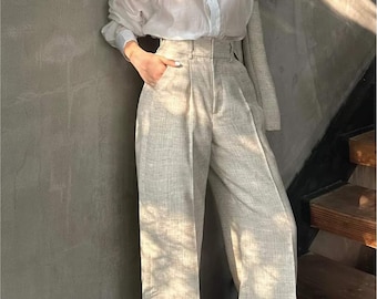 High Waist Linen Pants