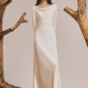 Cowl Neck Maxi Dress Tie Back, Backless Maxi Dress, Floor Length Dress for Bridesmaids, Gift for Her, Loose Fitting Long Dress