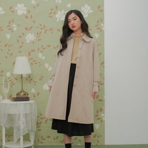 Minimalist Women Trench Coat - Mid Length with a Tie Fastening - Contemporary Design with Classic Style - Classic Women’s Trench Coat