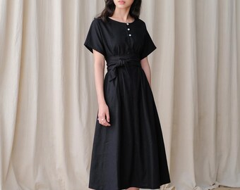 tailored linen dress