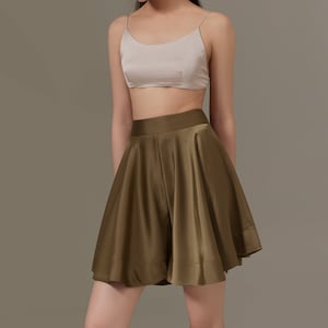 Loose Front Pleated Silk Shorts / High Waist Shorts / Available in 50 Colors