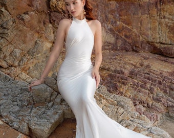 Paris - White Wedding Dress Turtle Neck Old Money Preppy Women Big Bow  Elegant Royal Design Floor Length Party Bridesmaid Gown Summer Prom - Etsy