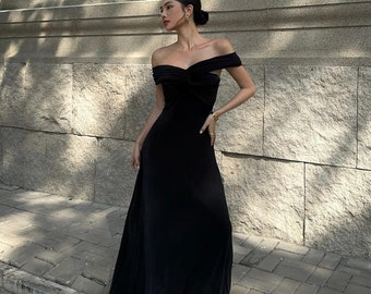 Off The Shoulder Maxi Dress Engagement Dress Wedding Guest Dress  Bridesmaid Dresses Prom Dress Evening Party Dresses