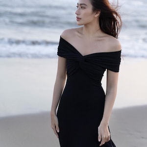 Robe longue à épaules dénudées | Robe élégante | Robe d'invitée de mariage | Robes de demoiselle d'honneur | Robe de bal | Robes de soirée de gala