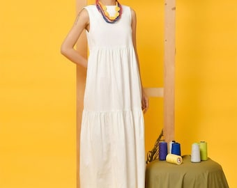 linen tiered dress