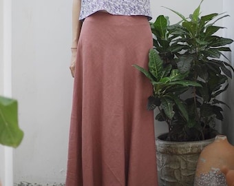 Bias Cut Godet Linen Skirt - Available in 50 Colors