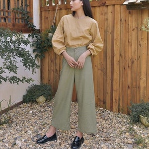 Linen Pants MAXI Length / Available in 40 Colors / Linen Set of 2: Top & Pants