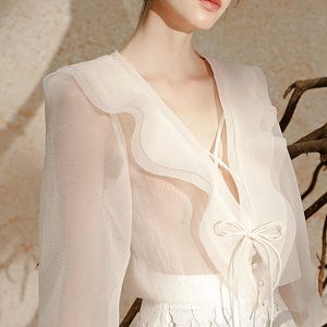 トップス vintage sheer cache-coeur blouse トップス vintage sheer cache-coeur blouse トップス vintage sheer