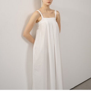 Square Neckline Linen Dress / Maternity Linen Dress / Sleevesless Oversize Summer Dress / Available in 50 Colors