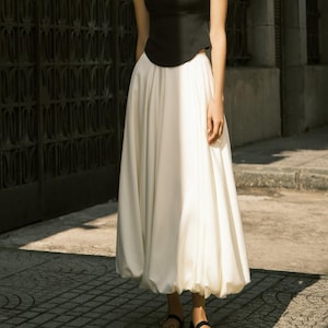 Bubble silk skirt - Midi Skirt - High waisted skirt - Summer Dress - Long Skirt - Summer Skirt - Gift for her - Plus size skirt