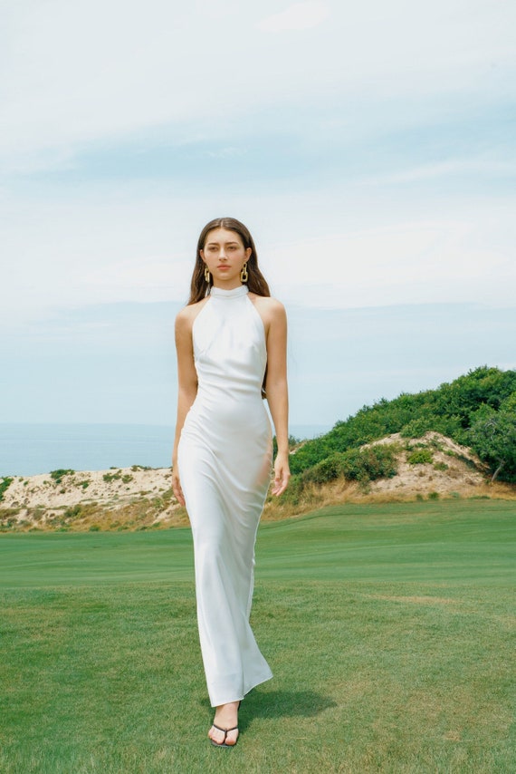 white fitted maxi dress White Corset Bodice & Pleated Lace Maxi Dress - Event Dresses