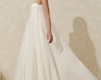 Square Neckline MAXI Silk Dress with Sleeveless - Oversize Silk Dress - Comfy Floor Length Dress