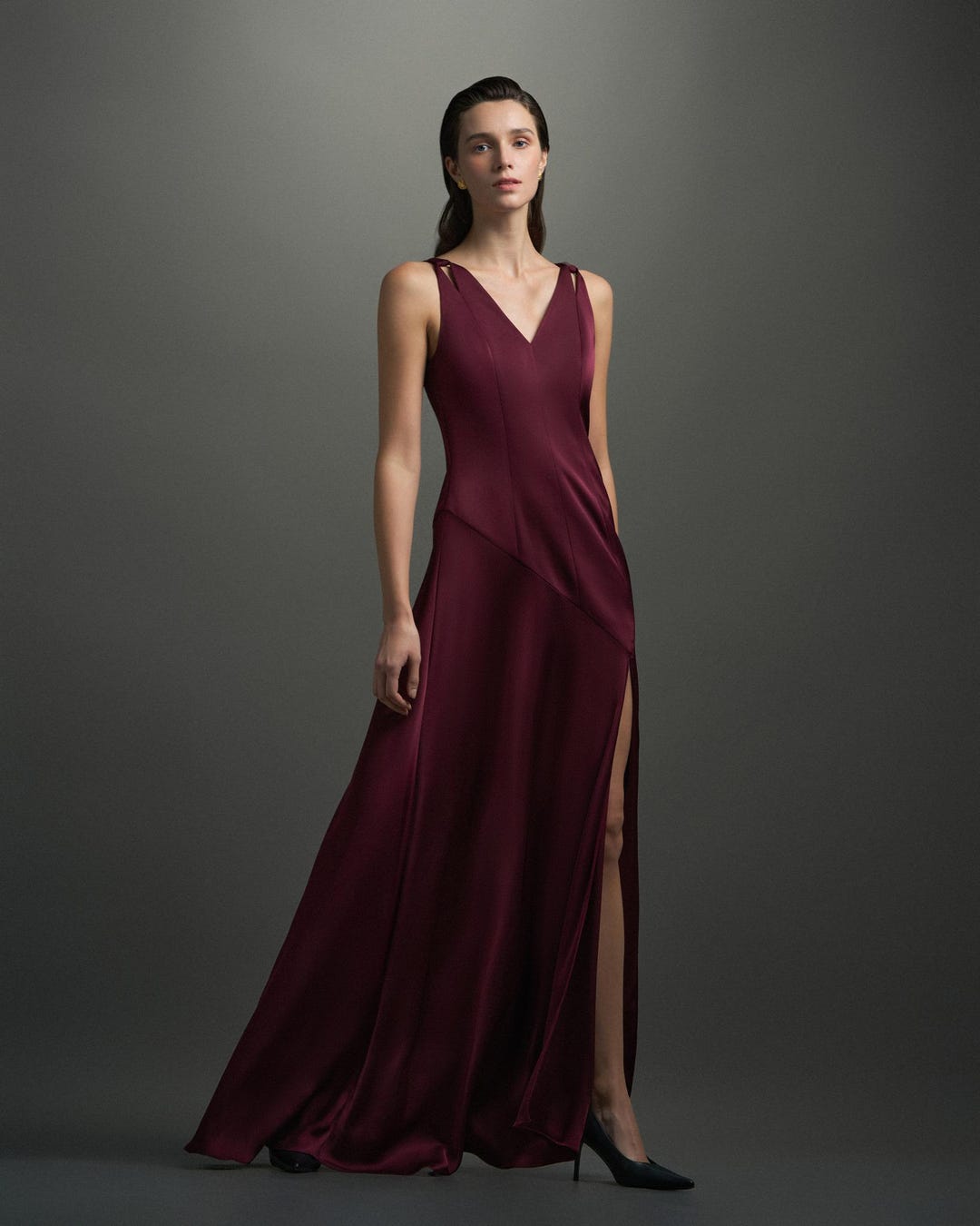 thick strap silk dress Thick Straps Dress • Silk Maxi Dress • Evening Guest Dress • V Neck Maxi  Dress • Bridesmaid Dress • Prom Floor Length Dress for Women