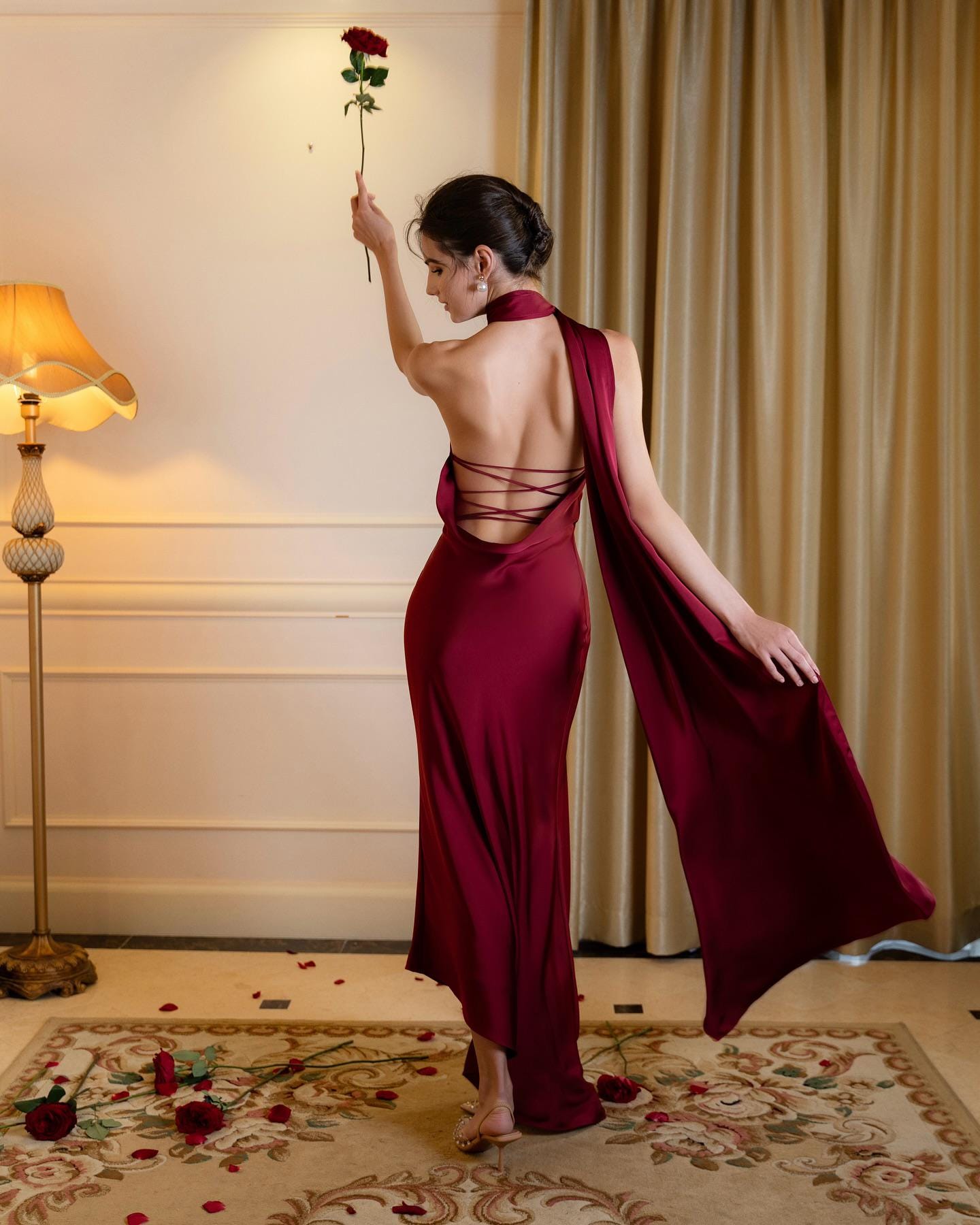 Slinky Satin Dress - Etsy Slinky Satin Dress - Etsy