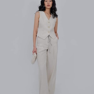 Linen Waistcoat Women Linen Vest Sleeveless Linen Top - Etsy