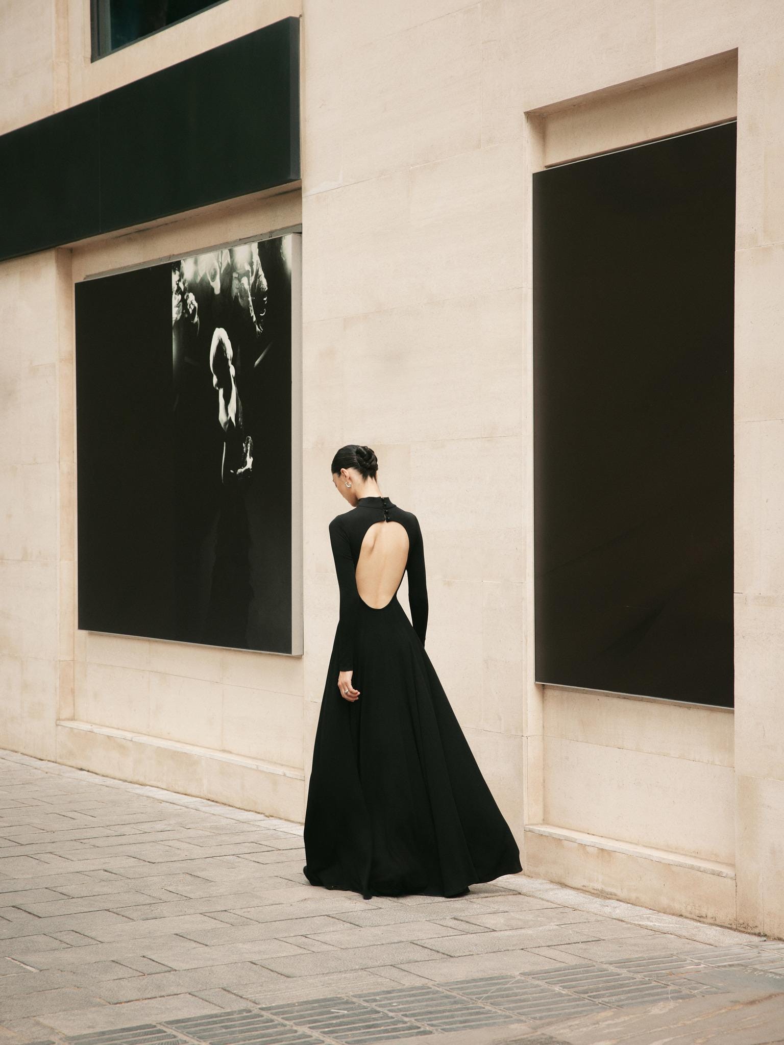 long dramatic dresses Lantern Long Sleeve Split Tulle Maxi Bridesmaid Dress