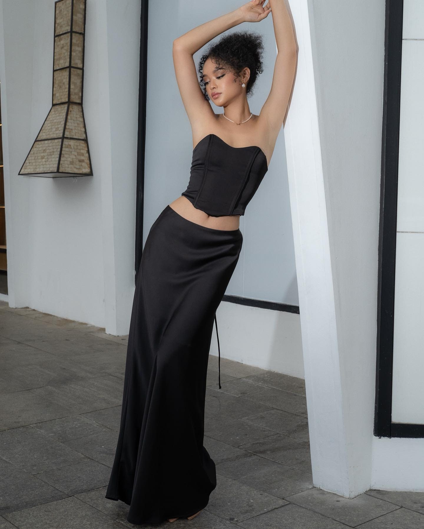 Crepe De Chine Silk Skirt - Maxi Skirt - High Waisted Skirt - Long