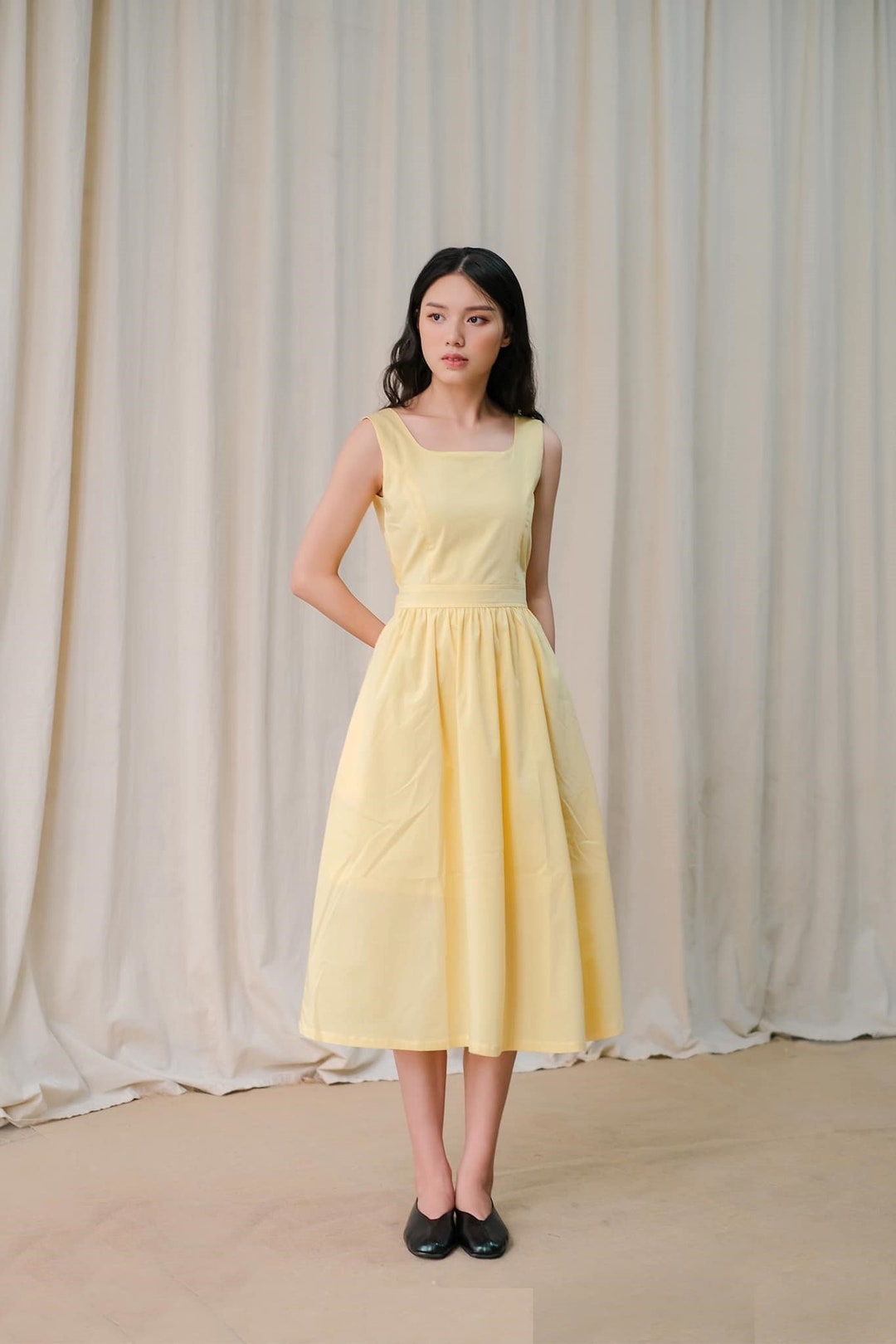 linen poplin dress Natural Poplin Veranda Dress