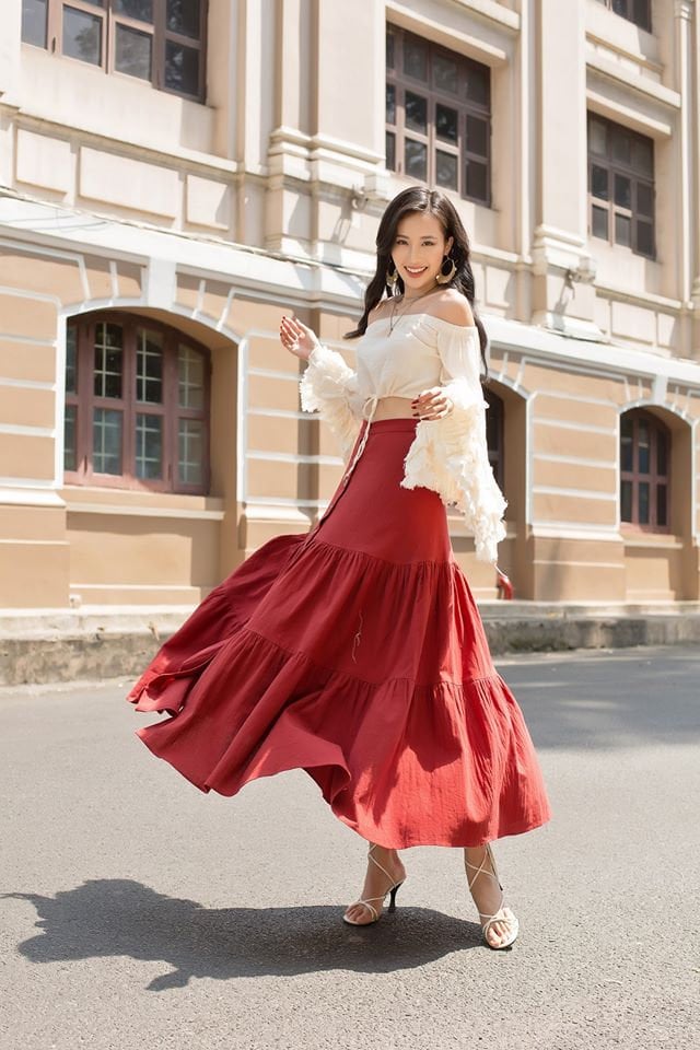 Maxi Linen Buttons up Skirt - Oversize Linen Long Skirt