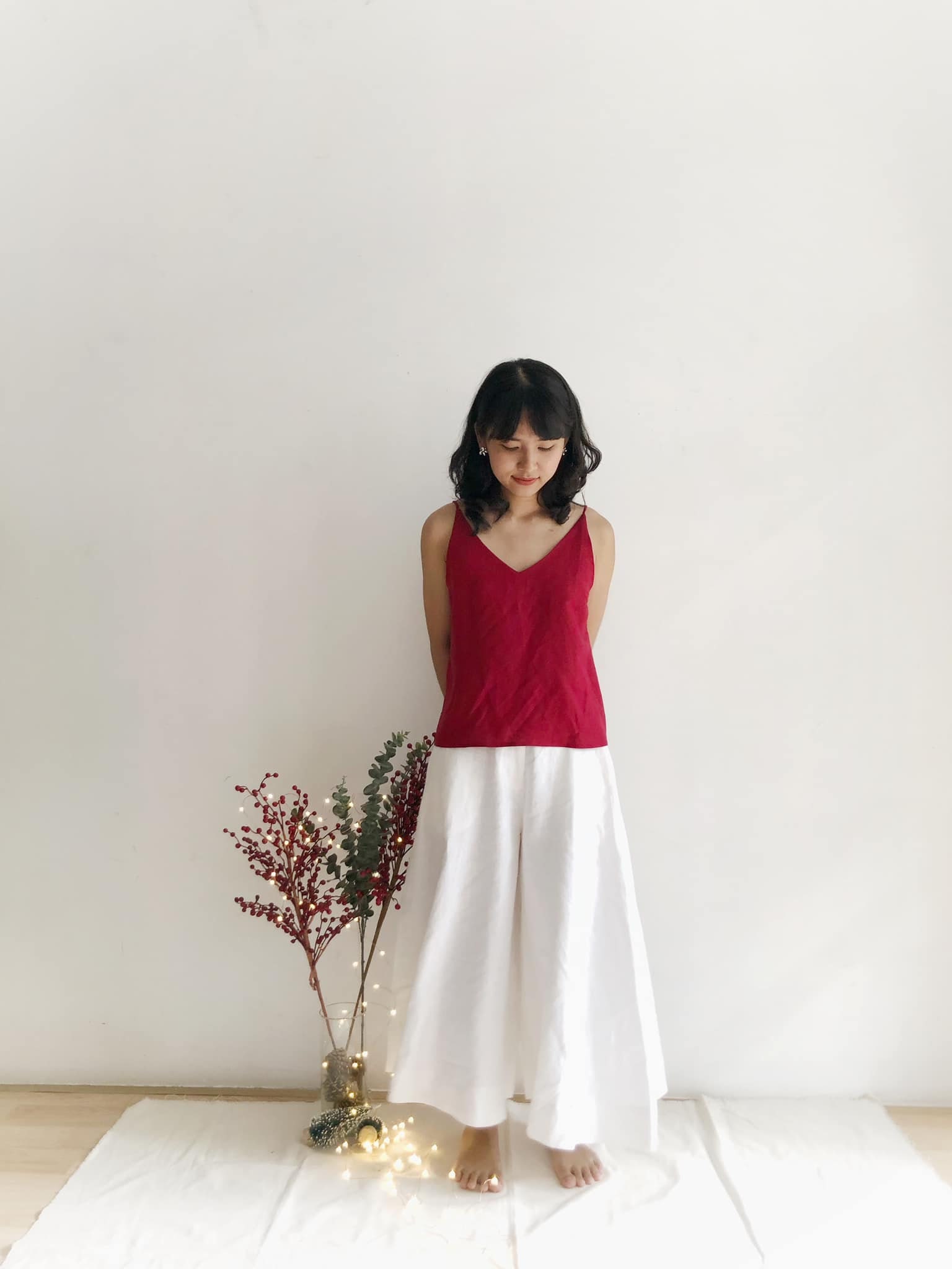 White Linen Palazzo Pants with Back Elastic Wide Legs Linen | Etsy