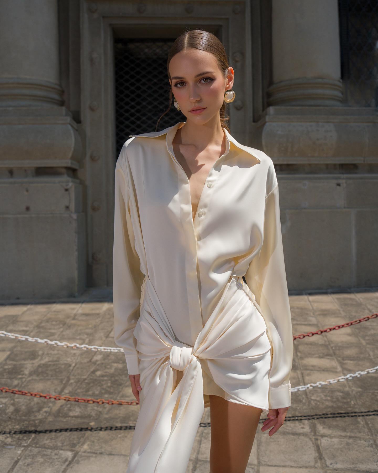 white silk shirt dress chiffon If youd prefer it in a different color or print Short Silk Shirt Dress -