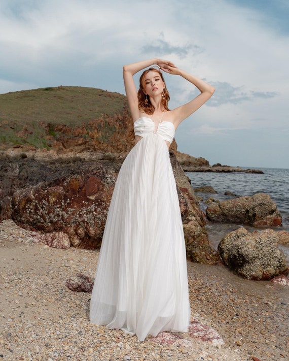 sachin and babi light blue dress Unique Champagne Gold Aline Long Formal Dress With Beaded Long Sleeves -  $145.98 #MYS68021 main image 0