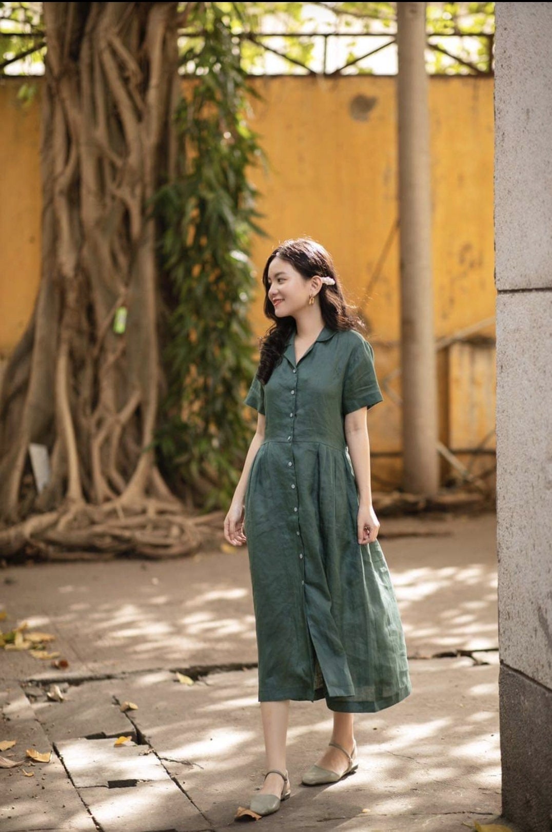 Short Sleeves Linen Dress in Midi / Maxi Length / Summer Linen Shirt Dress - A line Linen Shirtdress / Available in 50 Colors Short Sleeves Linen Dress in Midi / Maxi Length / Summer Linen Shirt Dress - A line Linen Shirtdress / Available in 50 Colors