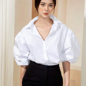 elfbar nachfüll pod läuft aus White Blouse With Puffed Sleeves