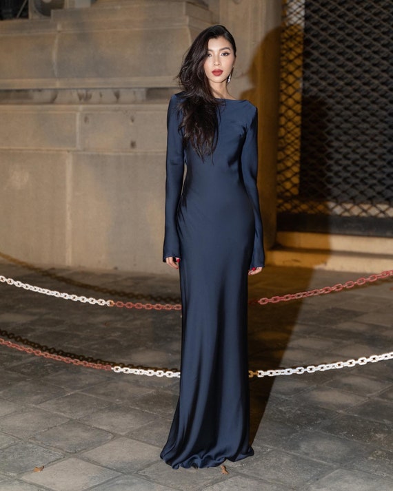 chinese dress ladies Miss Circle Velvet Burnout Detail Mesh Backless Maxi Dress main image 0