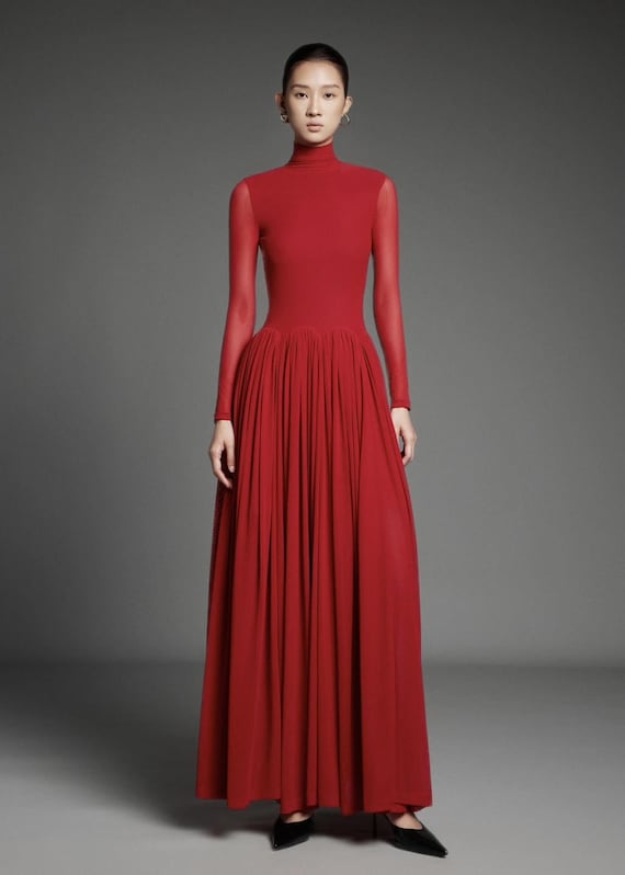 cotton gowns & formal dresses La Femme Strapless Long A-Line Dress Candy Pink / 00 while the subtle sparkle lining ensures youll shine with every step Women's Cotton Formal & Black