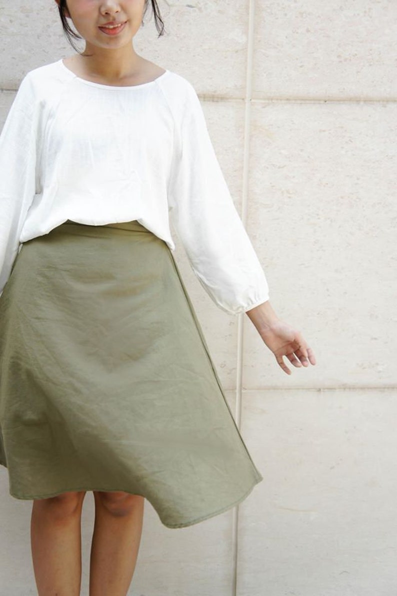 Boat Neckline Long Sleeves Women's Top - Simple Linen Blouse for women - Casual Linen Shirt image 6