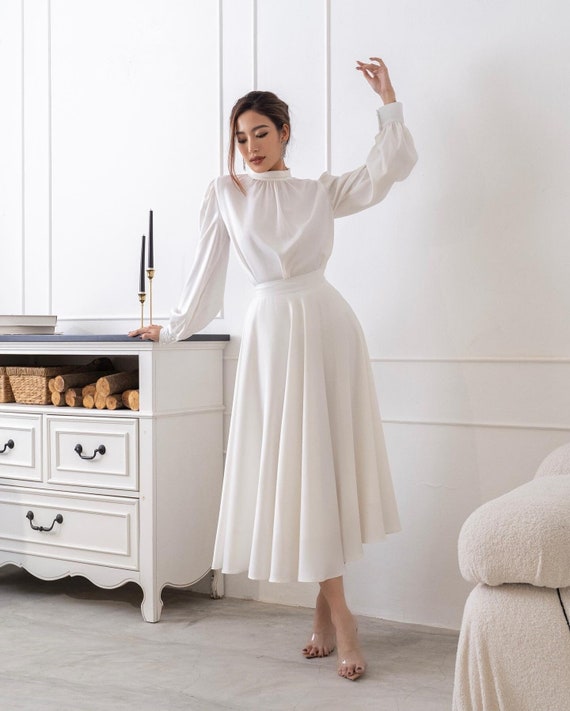 Plus size white summer skirt sale