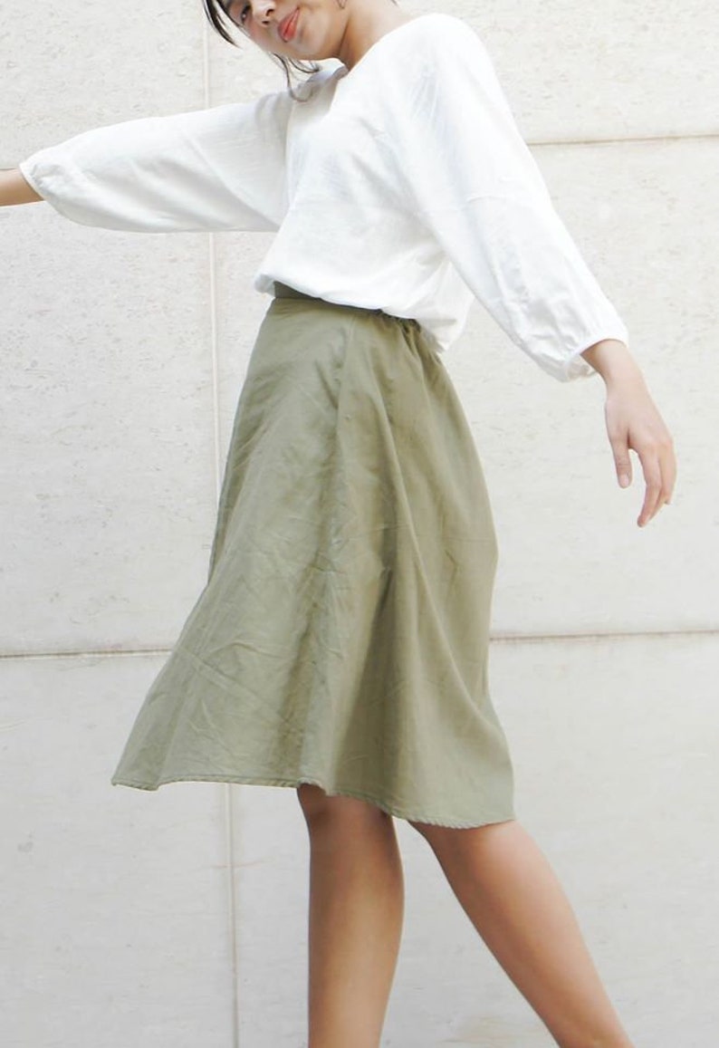Boat Neckline Long Sleeves Women's Top - Simple Linen Blouse for women - Casual Linen Shirt image 5