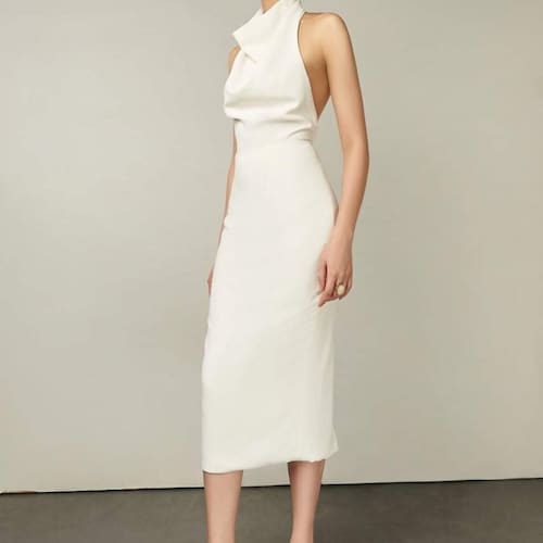 white open back bodycon dress Sophie Open Back Bodycon Mini Dress