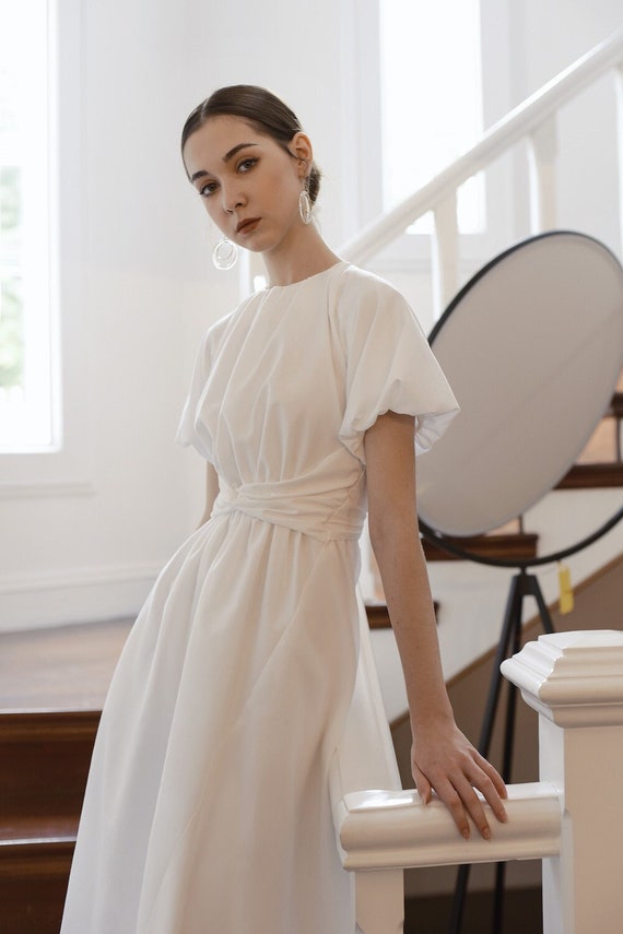 linen dress women short sleeve The Jo23 Dress with short sleeves