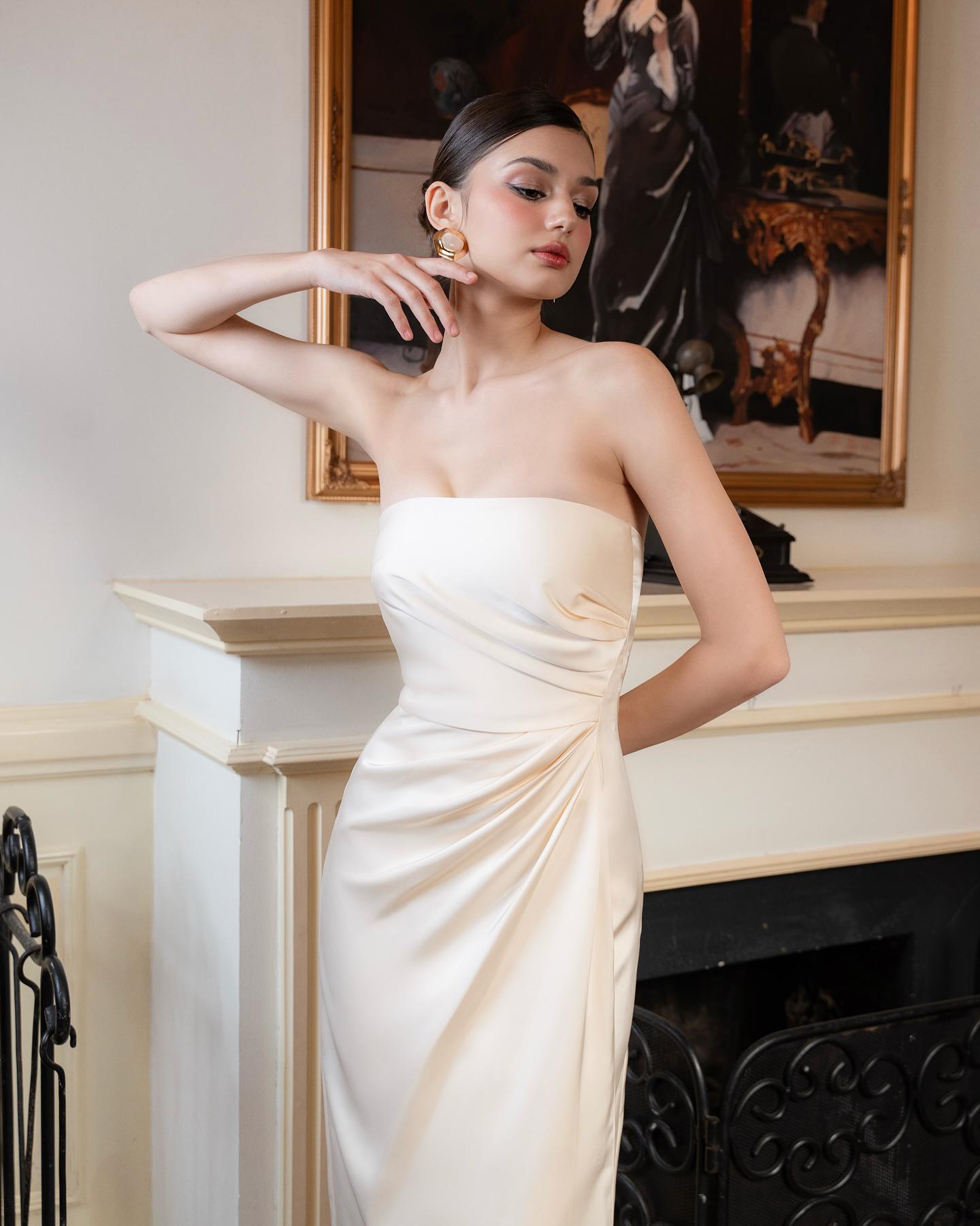 tube silk dress Women Floral Satin Strapless Tube Maxi Dress Sexy Floral Backless Draped  Bodycon Long Cocktail Evening Party Dress at Amazon Women's Clothing store