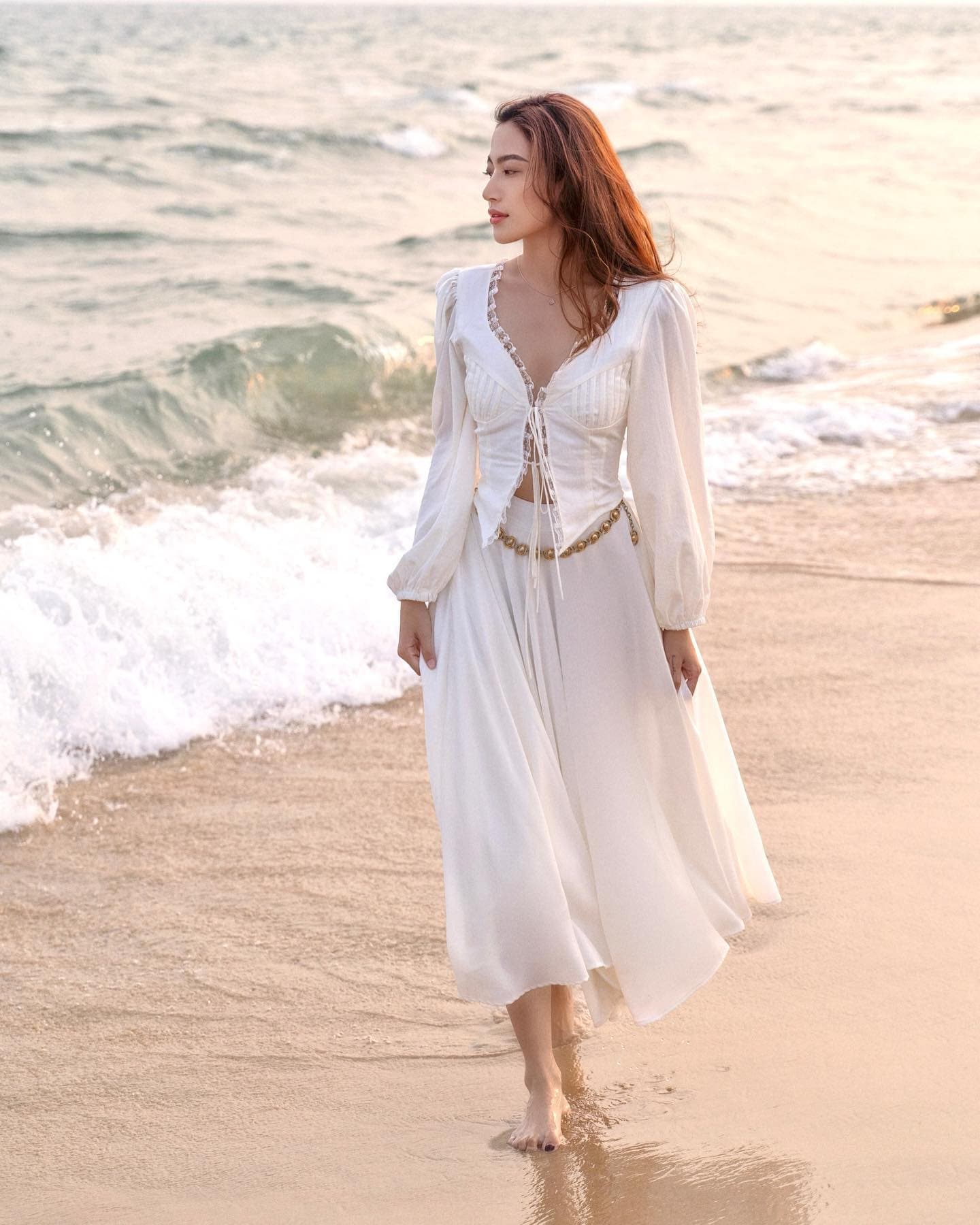 Silk Double Layered White Silk Satin Skirt Ivory Silk Skirt Midi