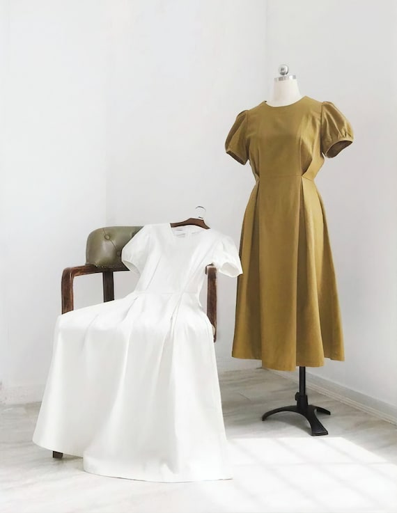 sachin and babi light blue dress Black Pleated Swing Dress – Unique Vintage main image 1