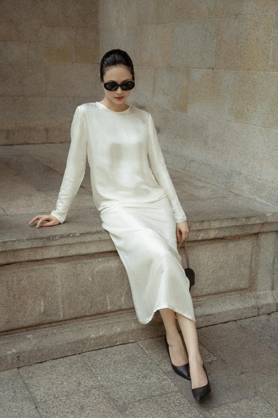 chinese dress ladies The Classic Collared Maxi Shirt Dress