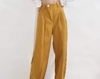 High Waist Linen Pants