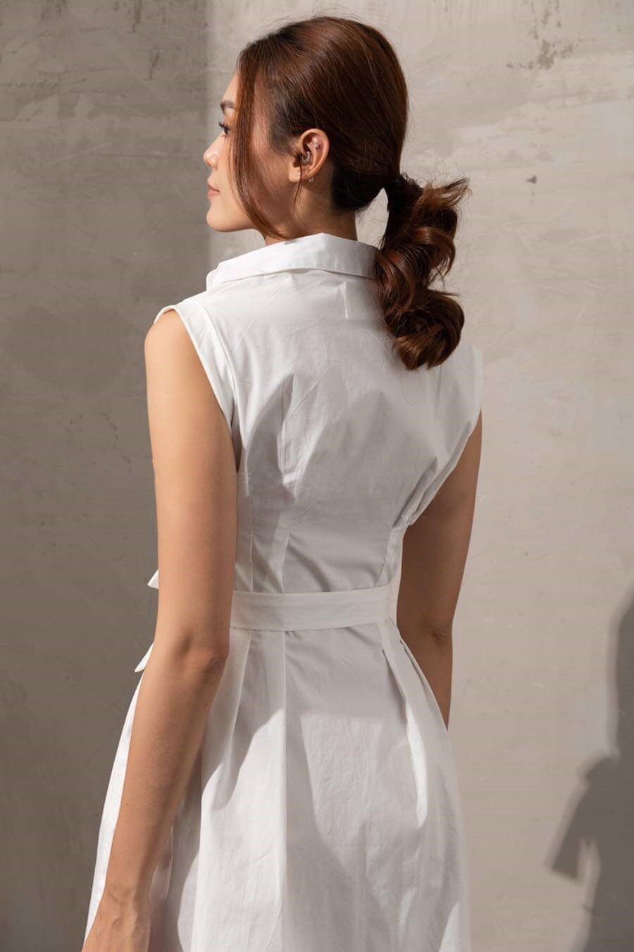 Sleeveless Front Button A-line Linen Dress - Collared Linen Midi Dress in White Available in 50 Colors - Etsy Sleeveless Front Button A-line Linen Dress - Collared Linen Midi Dress in White Available in 50 Colors - Etsy