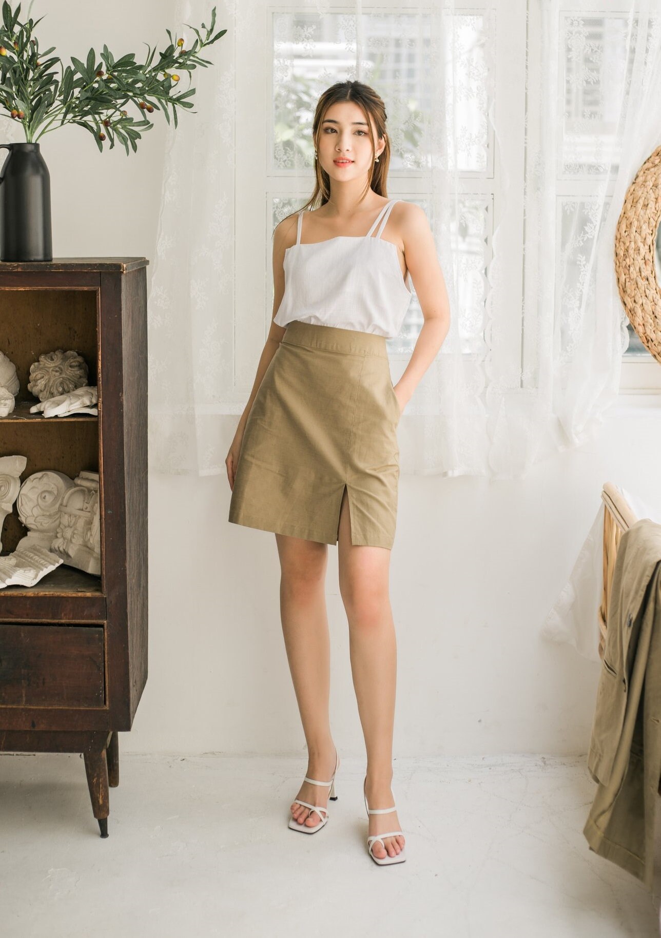 本日発送可能！Eaphi linen like tight skirt 本日発送可能！Eaphi linen like tight skirt