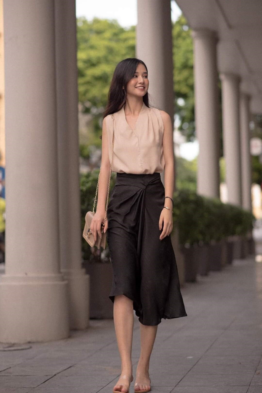 Wrap midi skirt with tie new arrivals