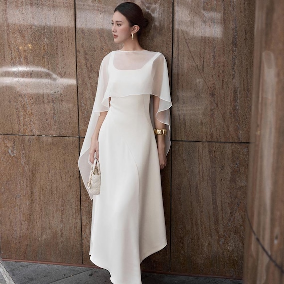 Silk Tank Dress-silk Slip Dress-silk-simple Tank Dress-silk Sleeveless Dress-  Cocktails Simple Long Maxi Dress With Detachable Sheer Cape - Etsy
