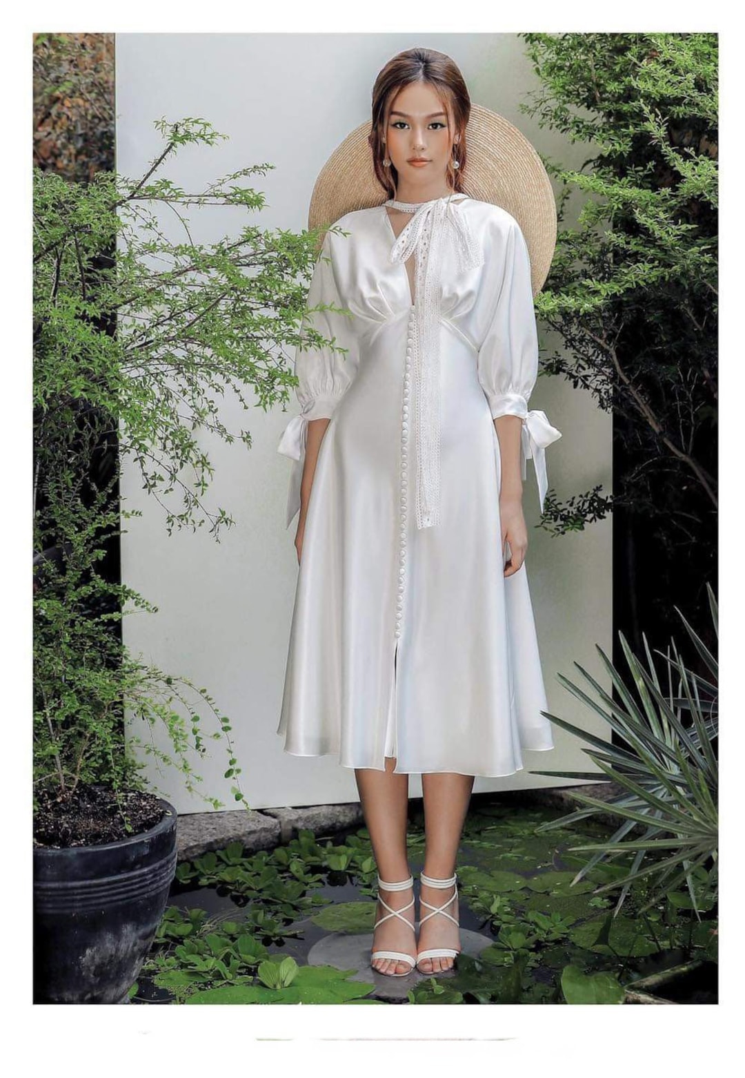 fitted lace wedding dress Anais Long Sleeve Silk Shirt Dress in Black – Object & Dawn