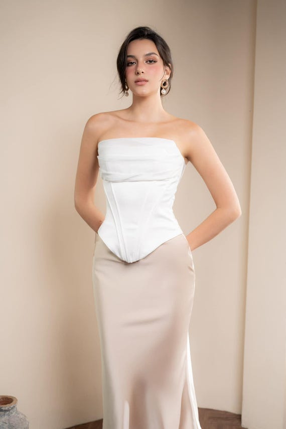 bustier corset top dress La Divine style CD337 long bustier corset dress 10 / Navy