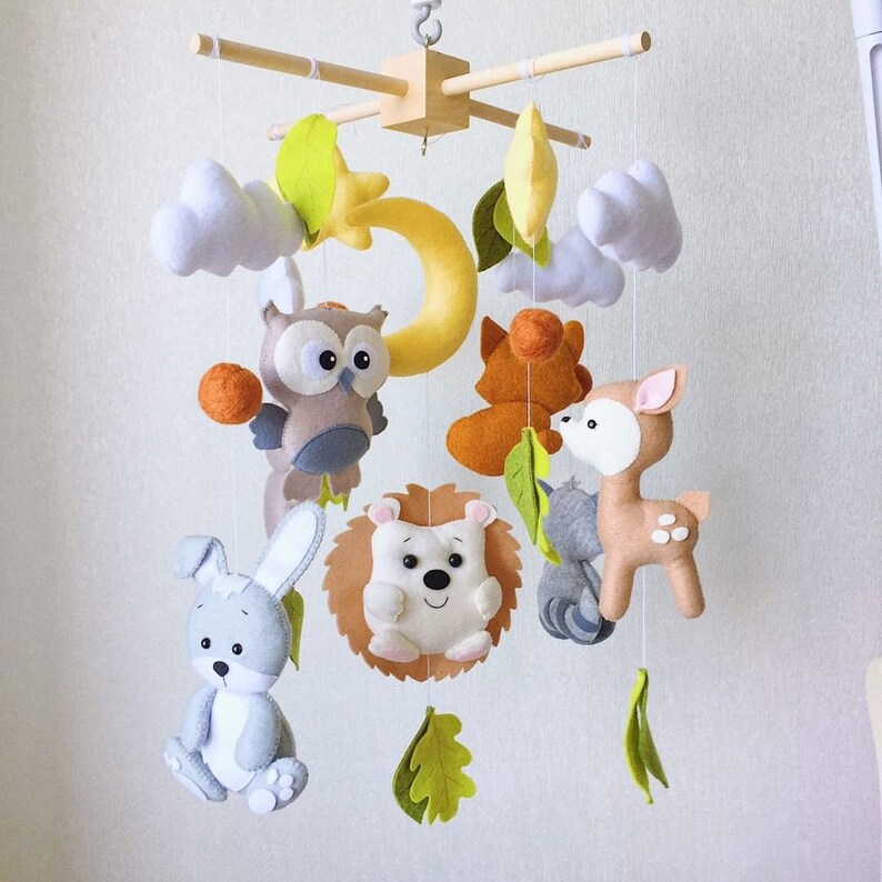 Baby mobile Woodland nursery mobile Woodland baby mobile Etsy